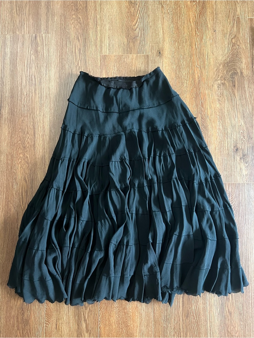 Jones New York silk tiered maxi skirt